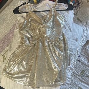 Gold Shimmer Sleeveless Blouse